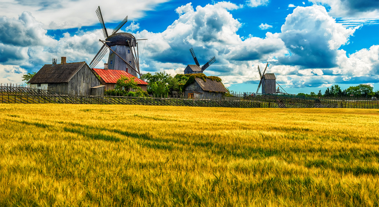 Estalnd Saarema Insel Windmühlen Foto iStock Krivinis